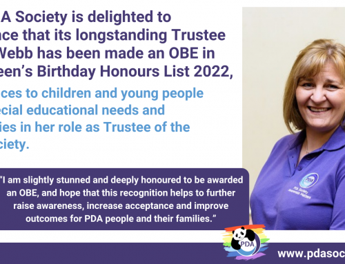 PDA Society Trustee Paula Webb honoured with an OBE